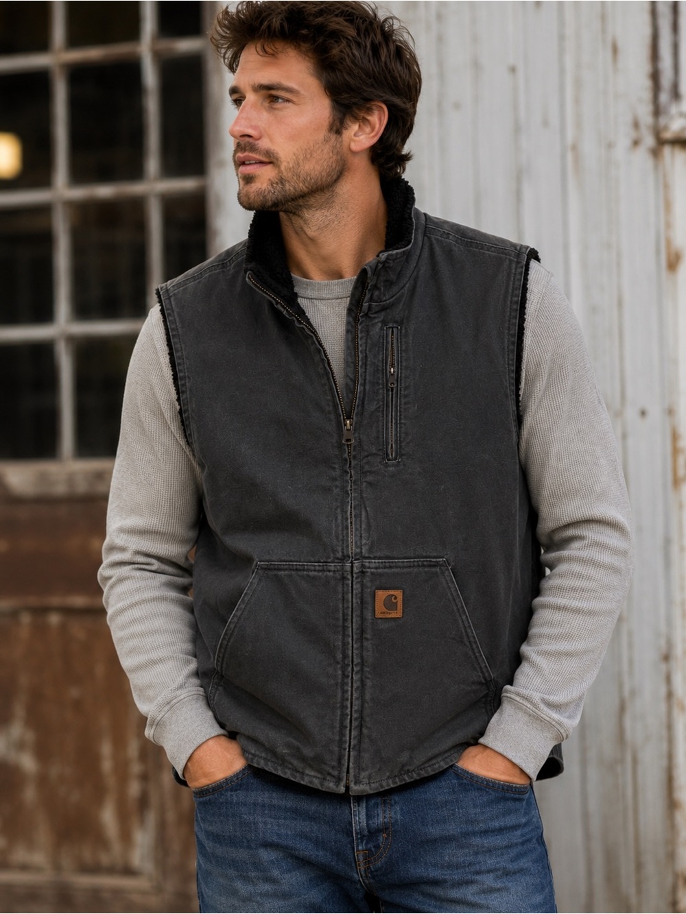 Carhartt Gray Fleece Vest 2XL